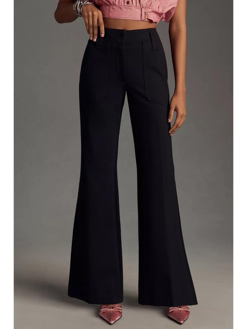 Maeve Black Boot-Cut Flare Pants